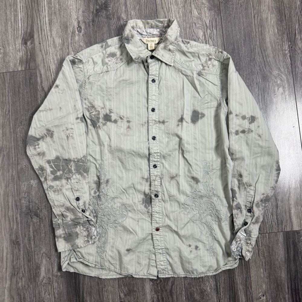 Decree Men's Green and Grey Shirt